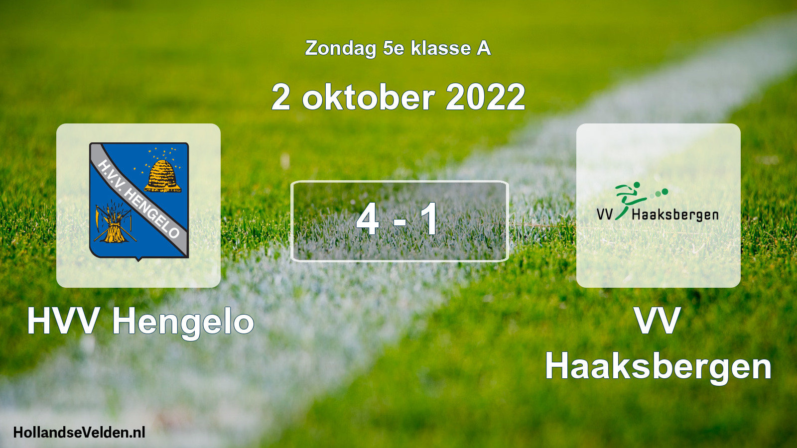 Total number of matches played: HVV Hengelo - VV Haaksbergen 4 - 1 (2 October 2022)