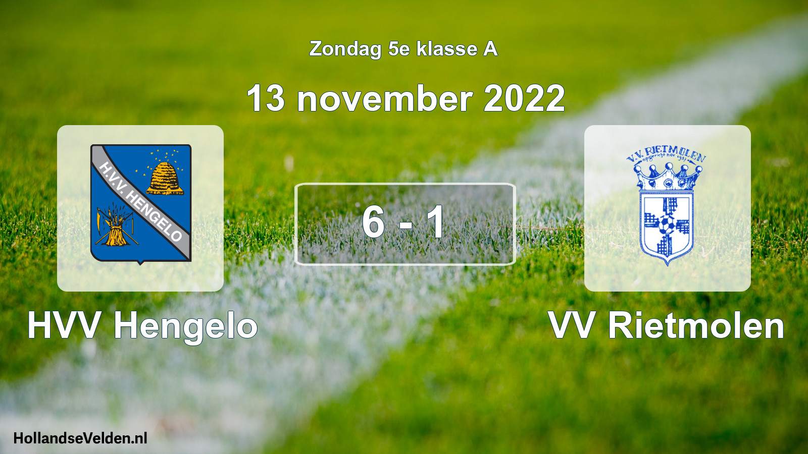 Total number of matches played: HVV Hengelo - VV Rietmolen 6 - 1 (13 November 2022)
