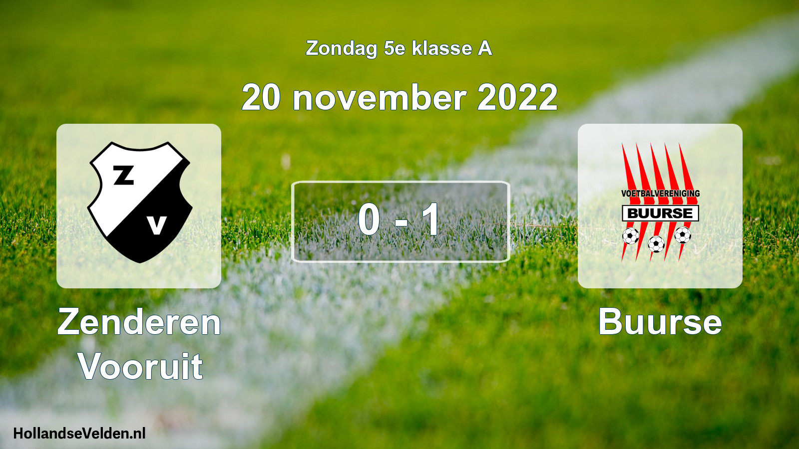 Total number of matches played: Zenderen Vooruit - Buurse 0 - 1 (20 November 2022)