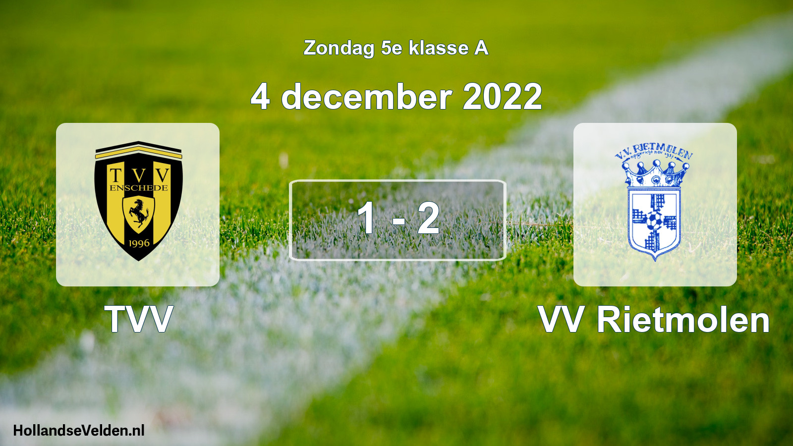 Total number of matches played: TVV - VV Rietmolen 1 - 2 (4 December 2022)