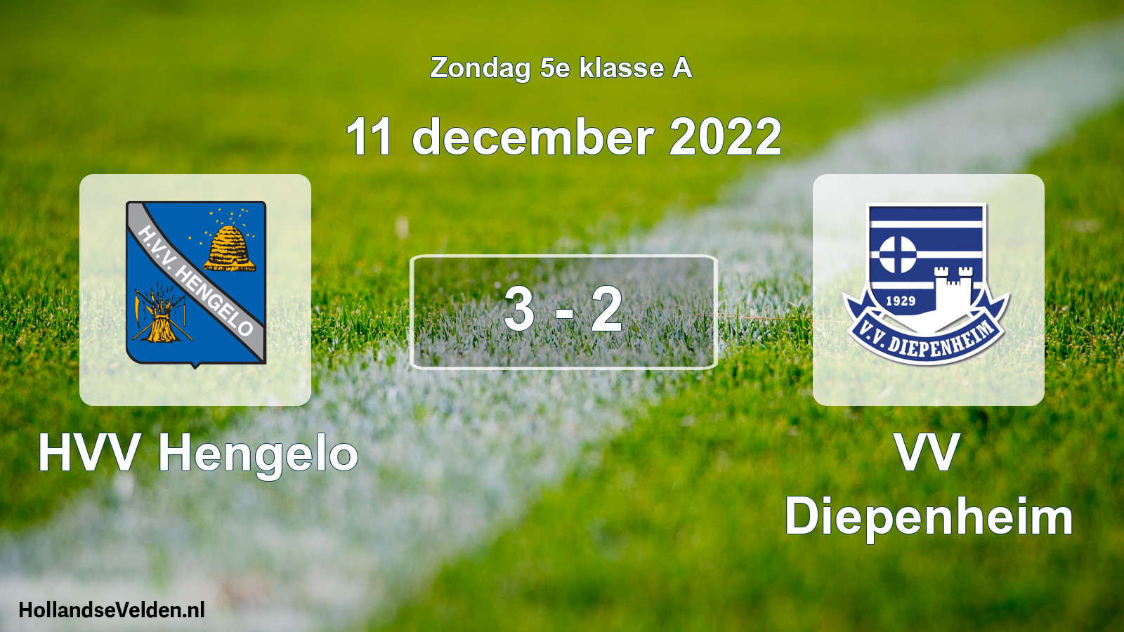 Total number of matches played: HVV Hengelo - VV Diepenheim 3 - 2 (11 December 2022)
