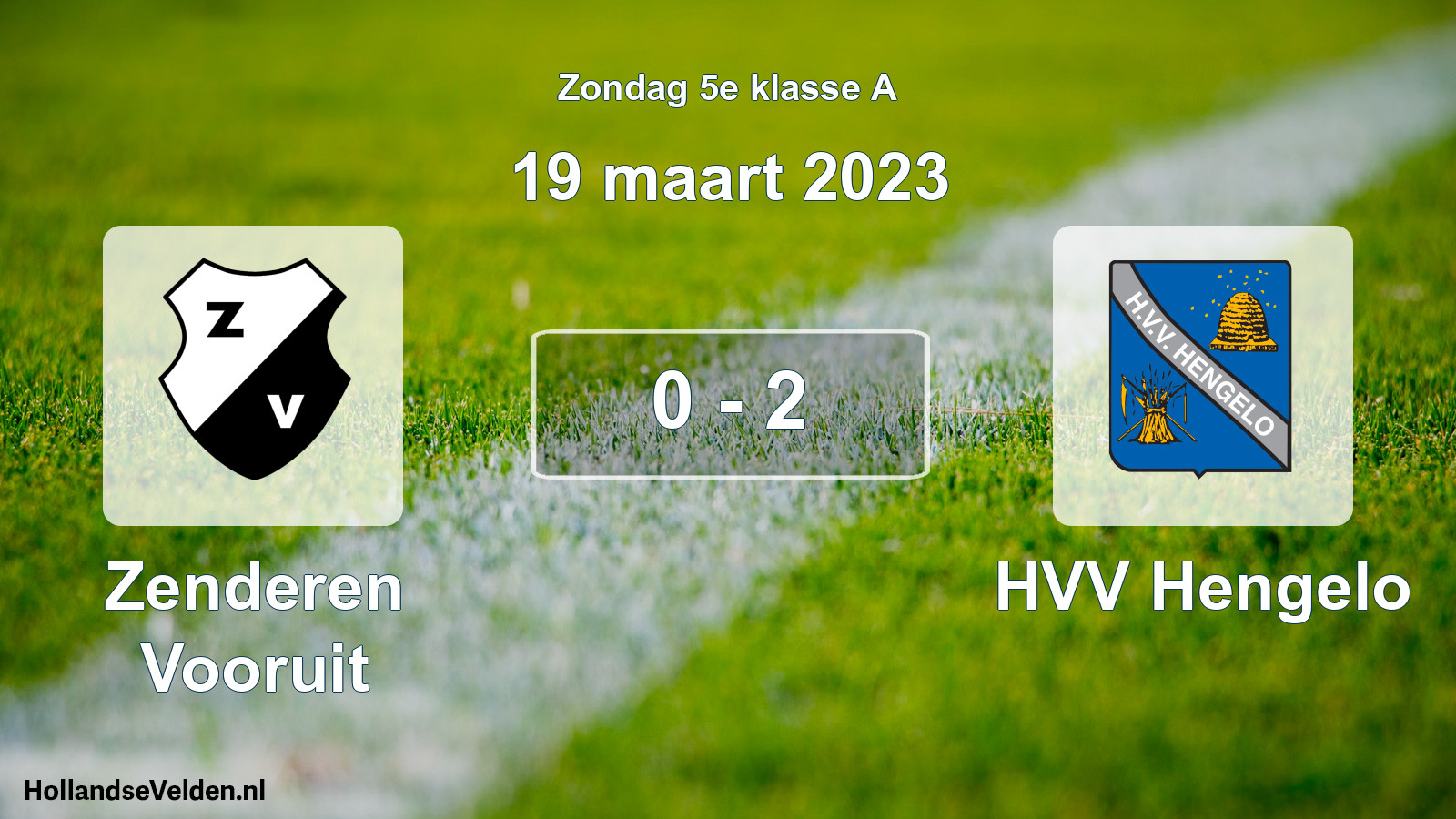 Total number of matches played: Zenderen Vooruit - HVV Hengelo 0 - 2 (19 March 2023)