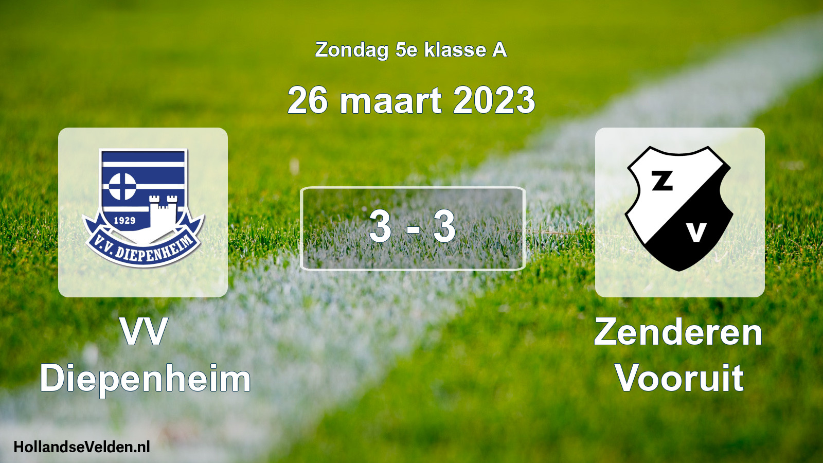 Total number of matches played: VV Diepenheim - Zenderen Vooruit 3 - 3 (26 March 2023)
