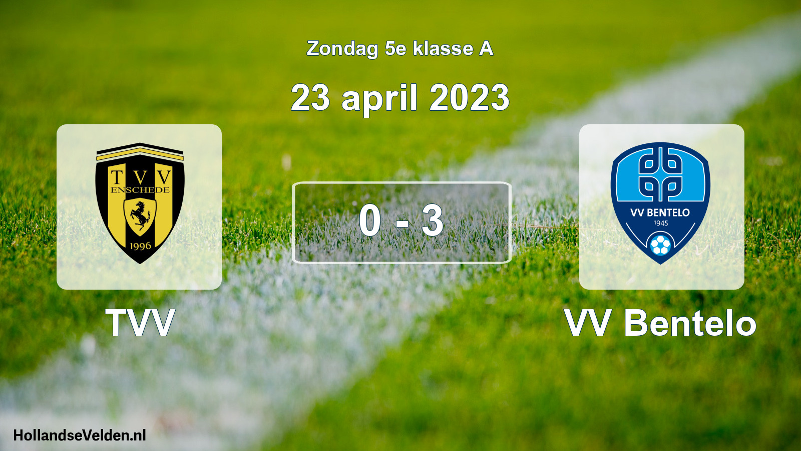 Total number of matches played: TVV - VV Bentelo 0 - 3 (23 April 2023)