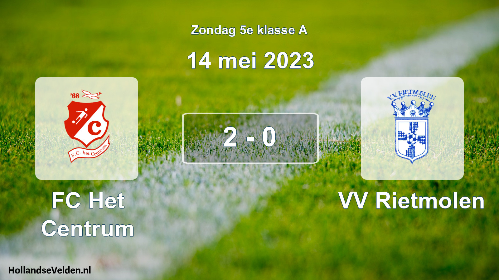 Total number of matches played: FC Het Centrum - VV Rietmolen 2 - 0 (14 May 2023)