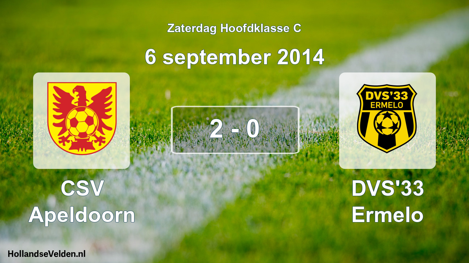 Total number of matches played: CSV Apeldoorn - DVS'33 Ermelo 2 - 0 (6 September 2014)
