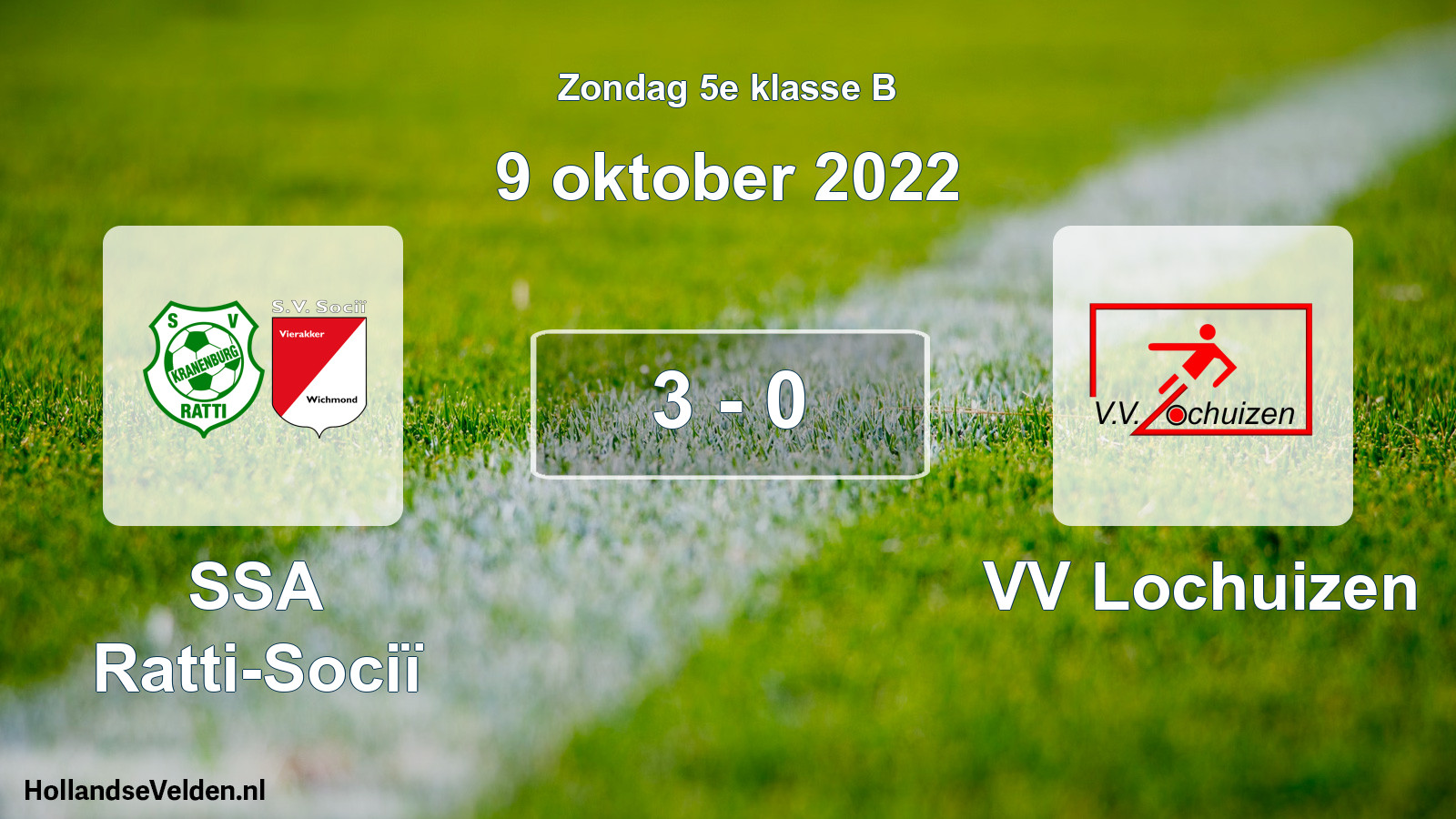 Total number of matches played: SSA Ratti-Sociï - VV Lochuizen 3 - 0 (9 October 2022)