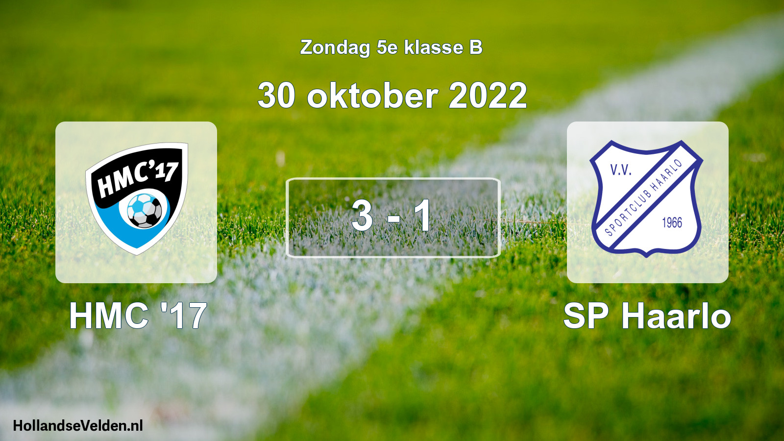 Total number of matches played: HMC '17 - SP Haarlo 3 - 1 (30 October 2022)