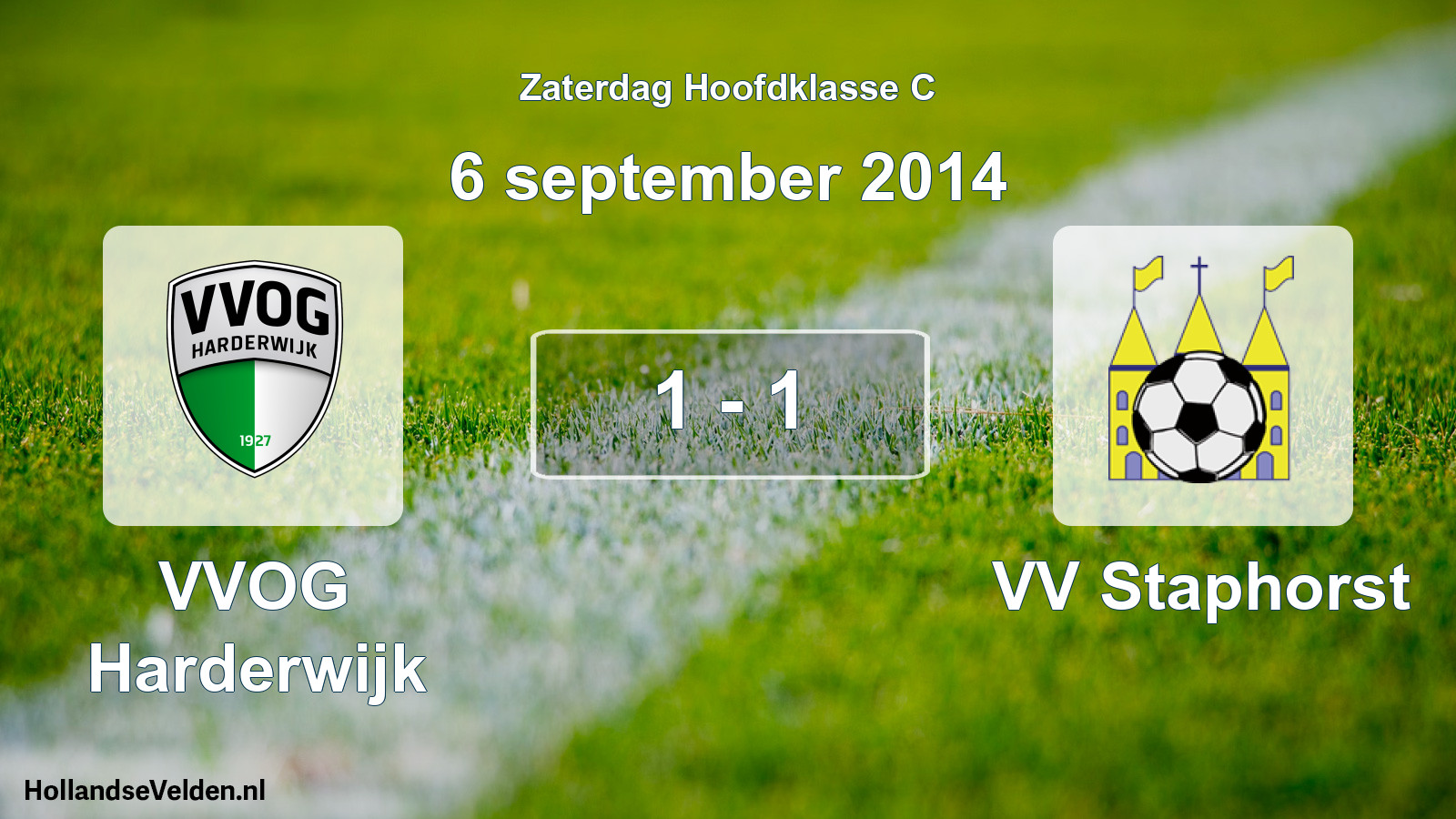 Total number of matches played: VVOG Harderwijk - VV Staphorst 1 - 1 (6 September 2014)