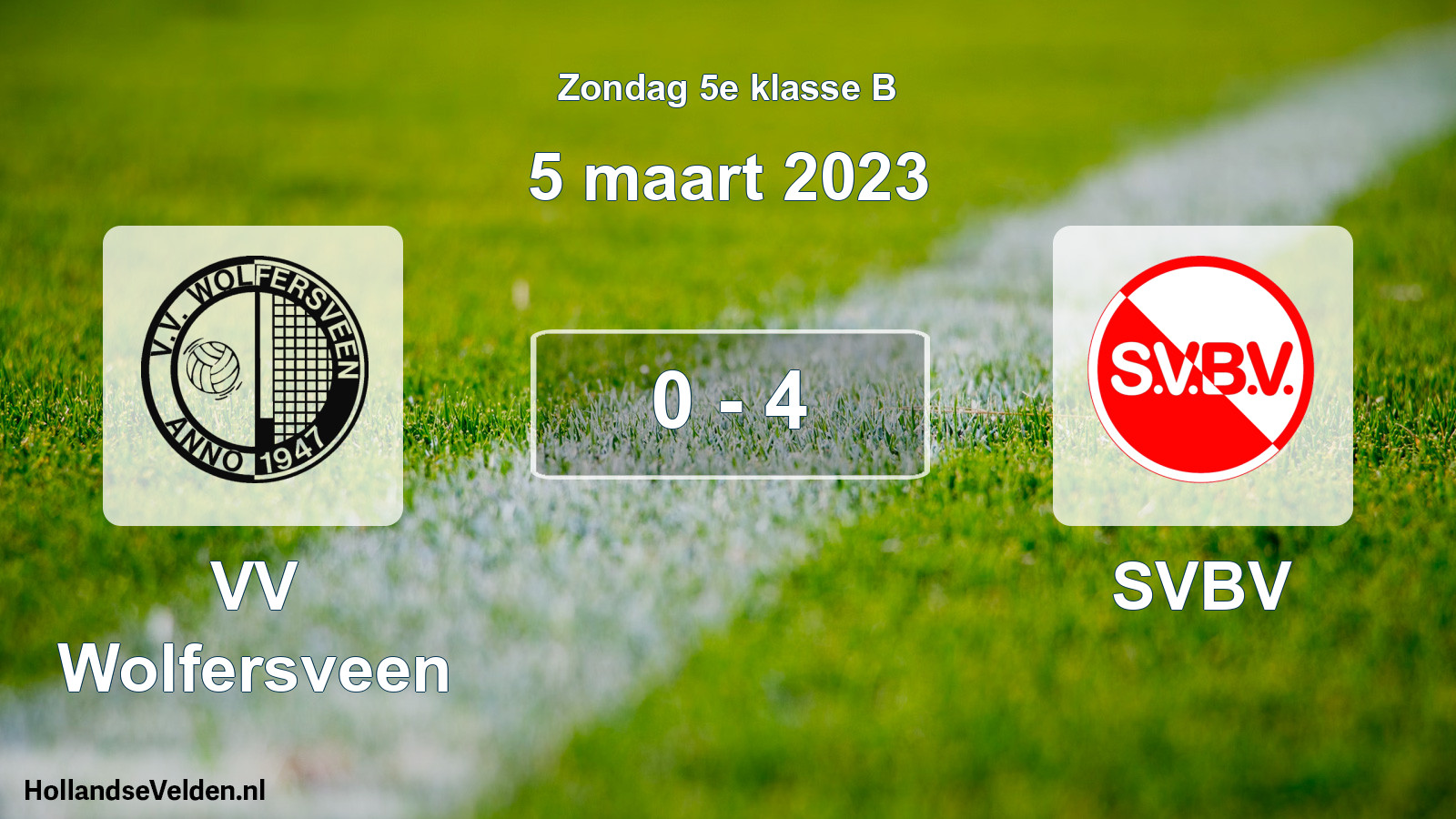 Total number of matches played: VV Wolfersveen - SVBV 0 - 4 (5 March 2023)