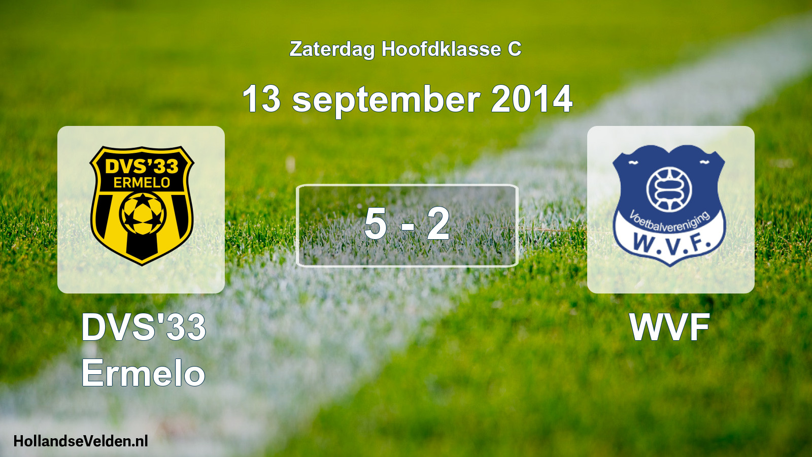 Total number of matches played: DVS'33 Ermelo - WVF 5 - 2 (13 September 2014)