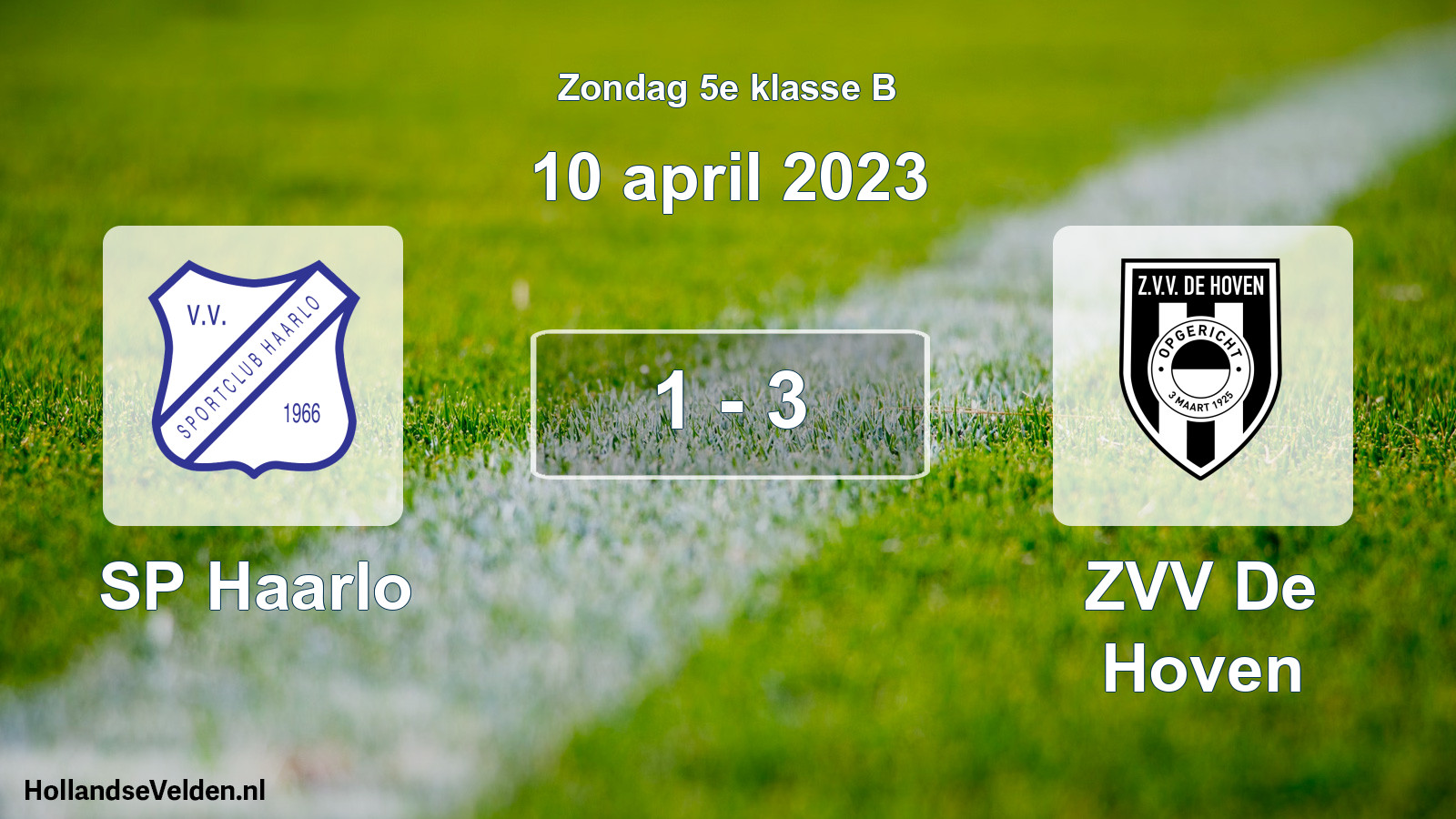 Total number of matches played: SP Haarlo - ZVV De Hoven 1 - 3 (10 April 2023)