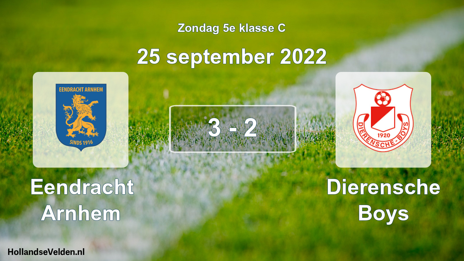Total number of matches played: Eendracht Arnhem - Dierensche Boys 3 - 2 (25 September 2022)