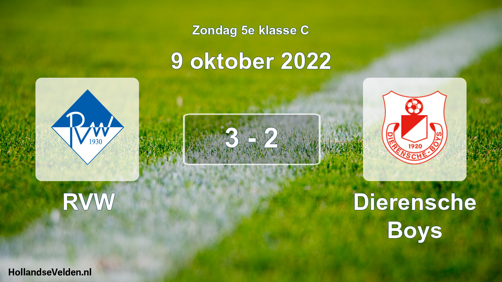 Total number of matches played: RVW - Dierensche Boys 3 - 2 (9 October 2022)