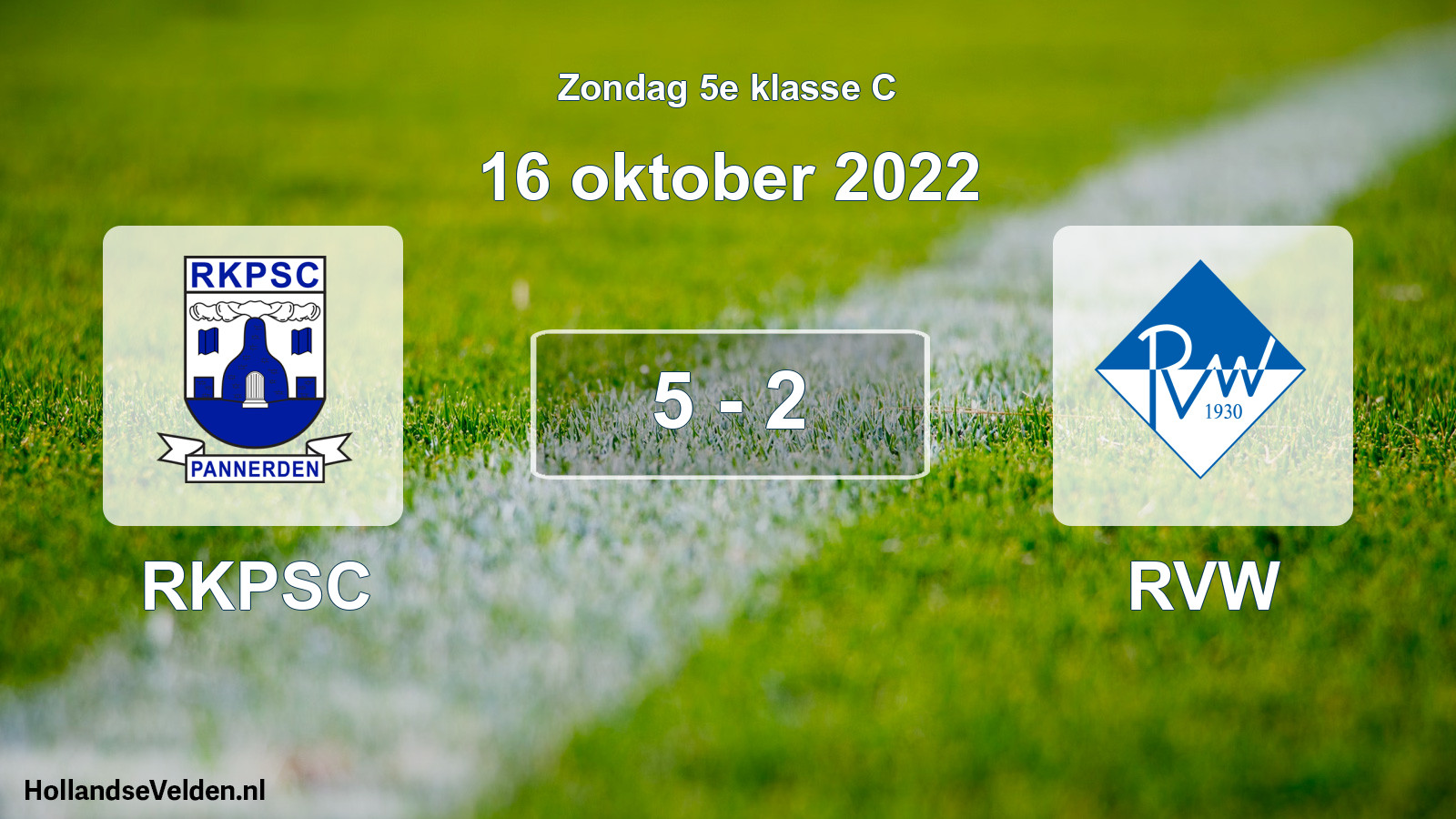 Total number of matches played: RKPSC - RVW 5 - 2 (16 October 2022)