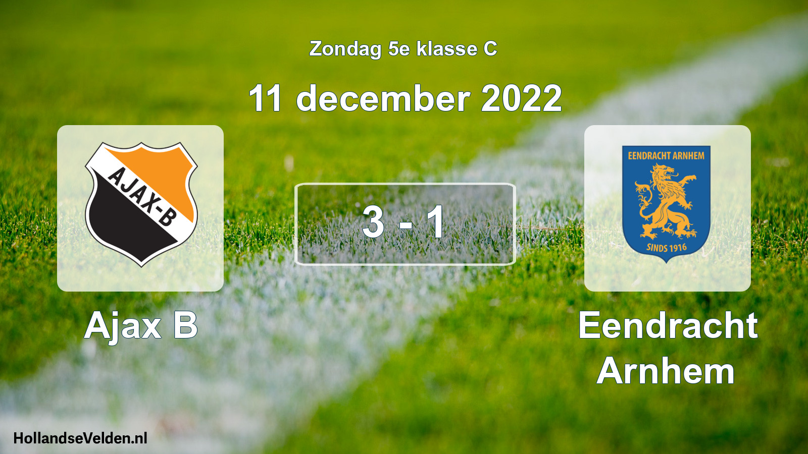 Total number of matches played: Ajax B - Eendracht Arnhem 3 - 1 (11 December 2022)