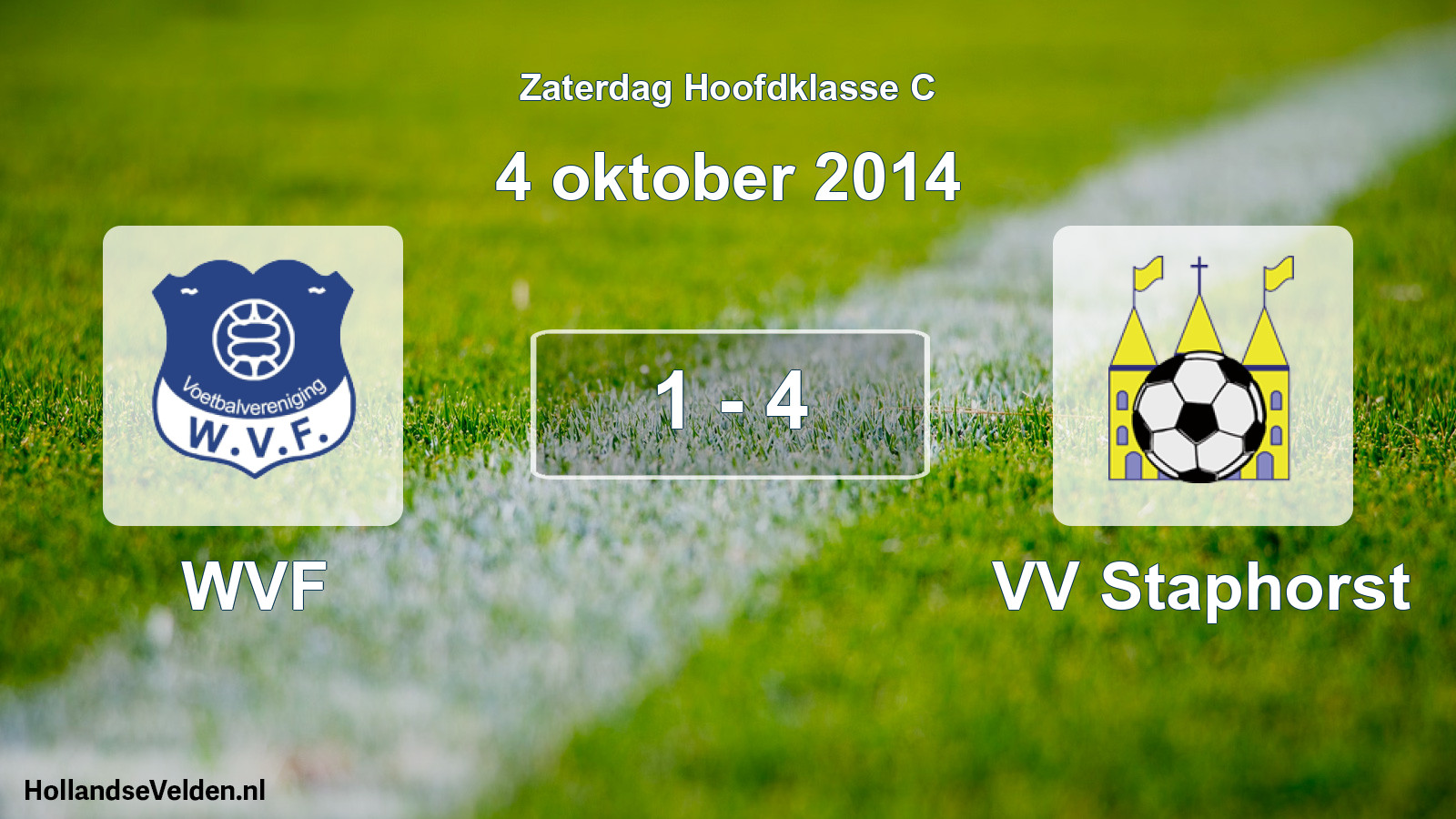 Total number of matches played: WVF - VV Staphorst 1 - 4 (4 October 2014)