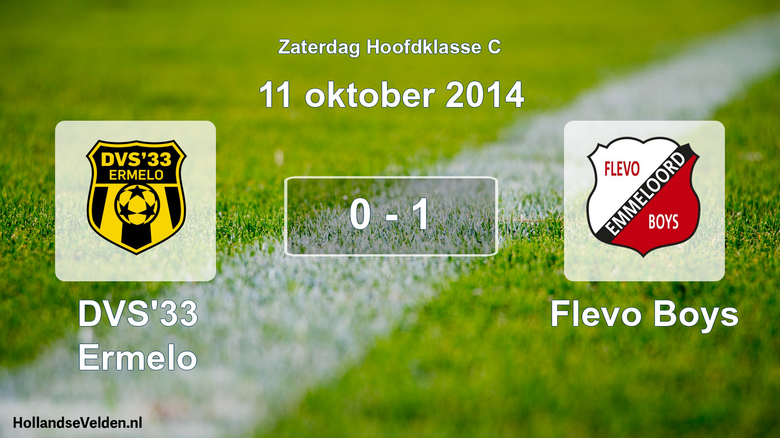Total number of matches played: DVS'33 Ermelo - Flevo Boys 0 - 1 (11 October 2014)