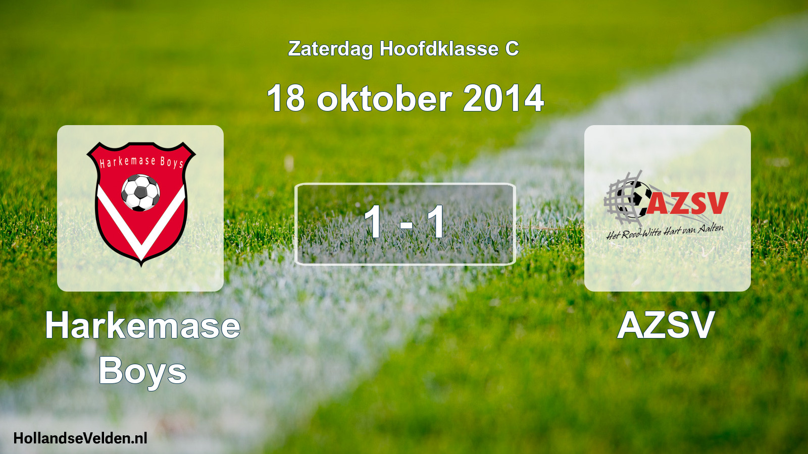 Total number of matches played: Harkemase Boys - AZSV 1 - 1 (18 October 2014)