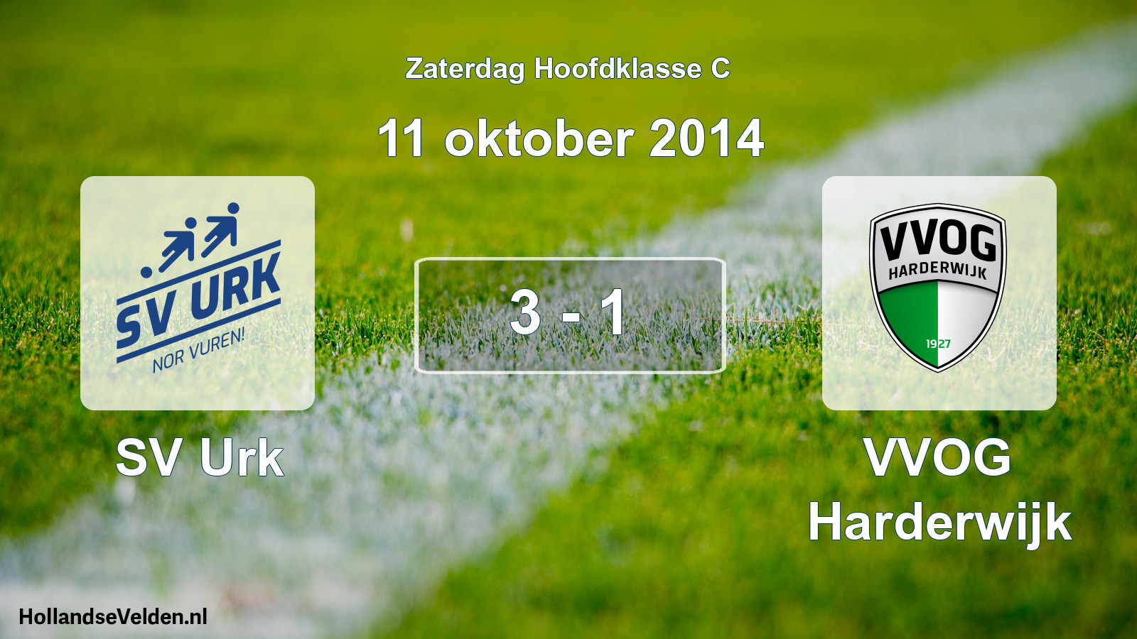 Total number of matches played: SV Urk - VVOG Harderwijk 3 - 1 (11 October 2014)