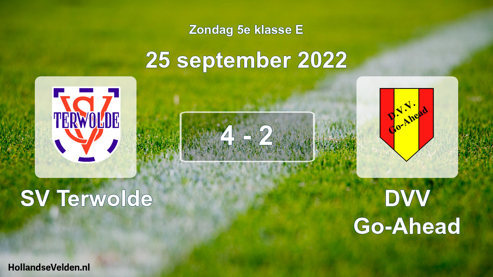Total number of matches played: SV Terwolde - DVV Go-Ahead 4 - 2 (25 September 2022)