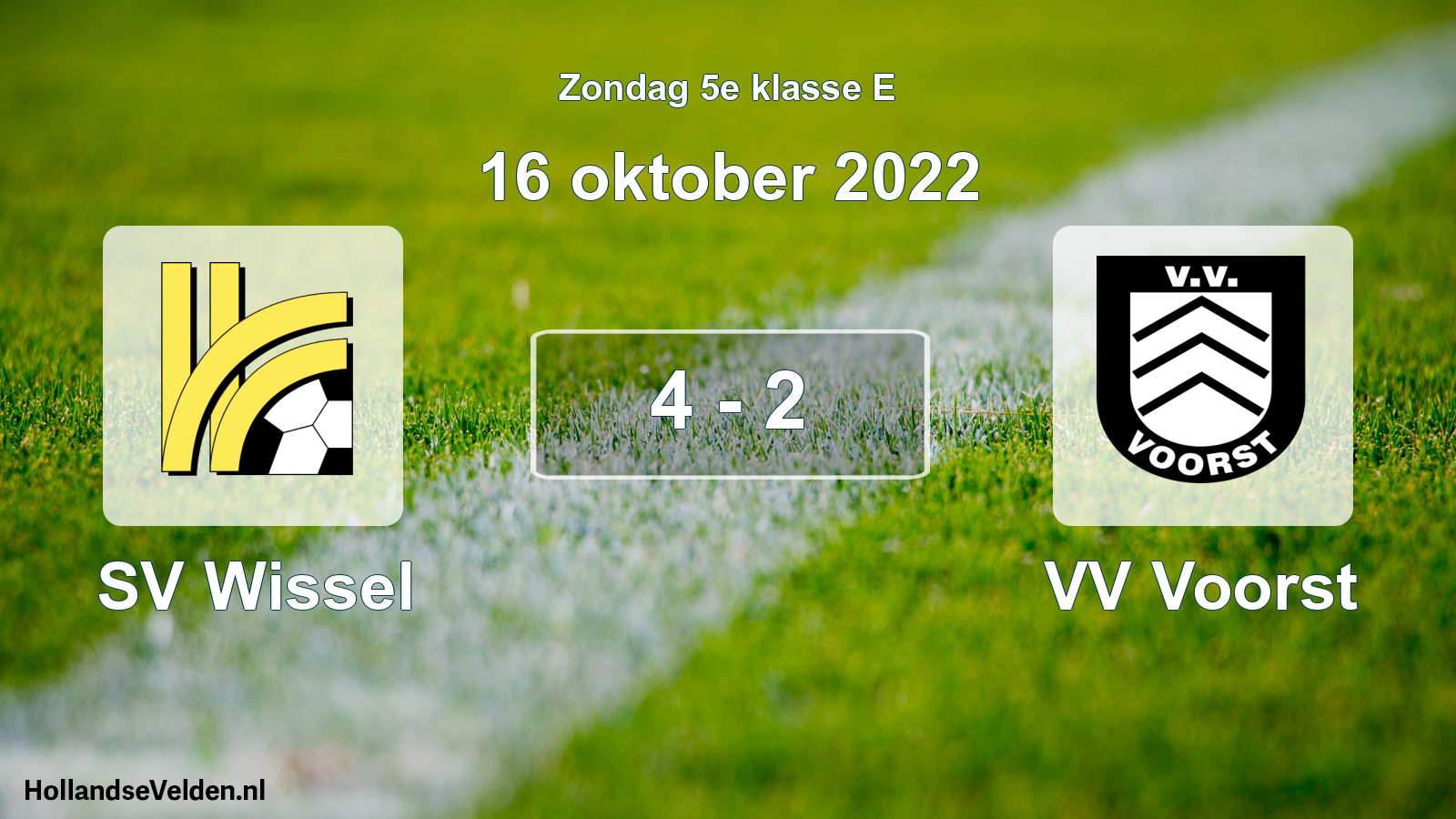 Total number of matches played: SV Wissel - VV Voorst 4 - 2 (16 October 2022)