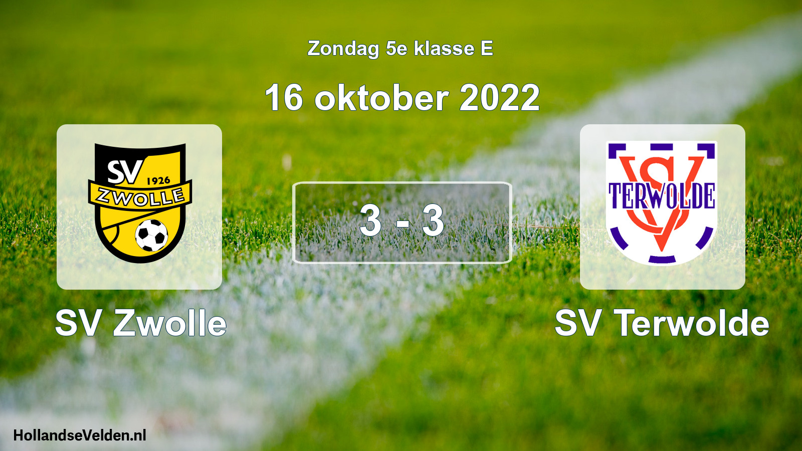 Total number of matches played: SV Zwolle - SV Terwolde 3 - 3 (16 October 2022)