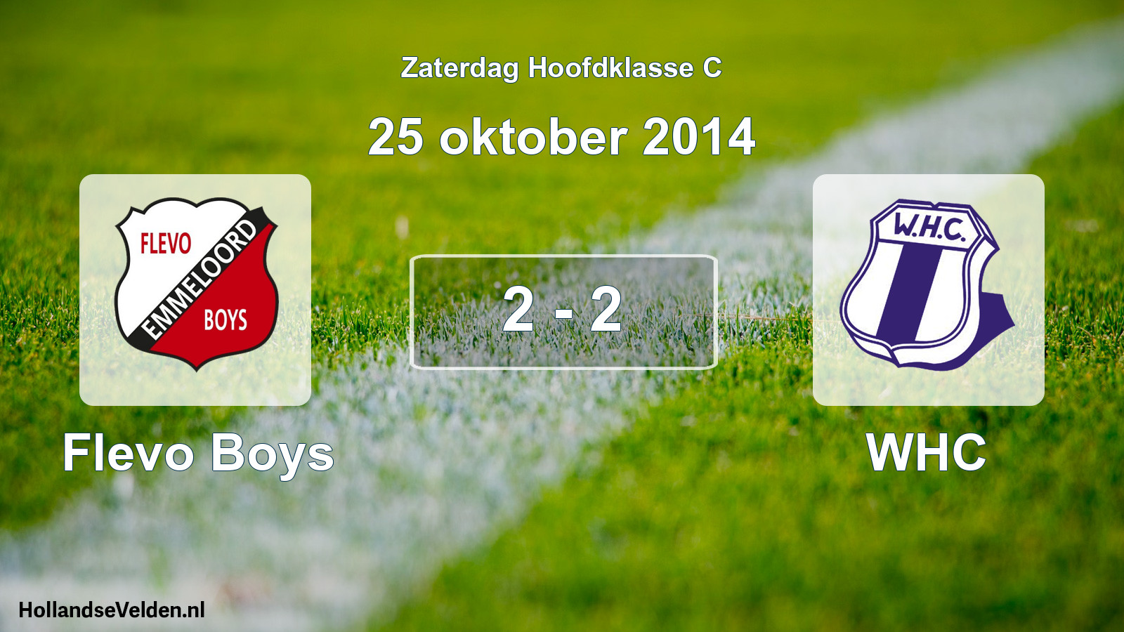 Total number of matches played: Flevo Boys - WHC 2 - 2 (25 October 2014)