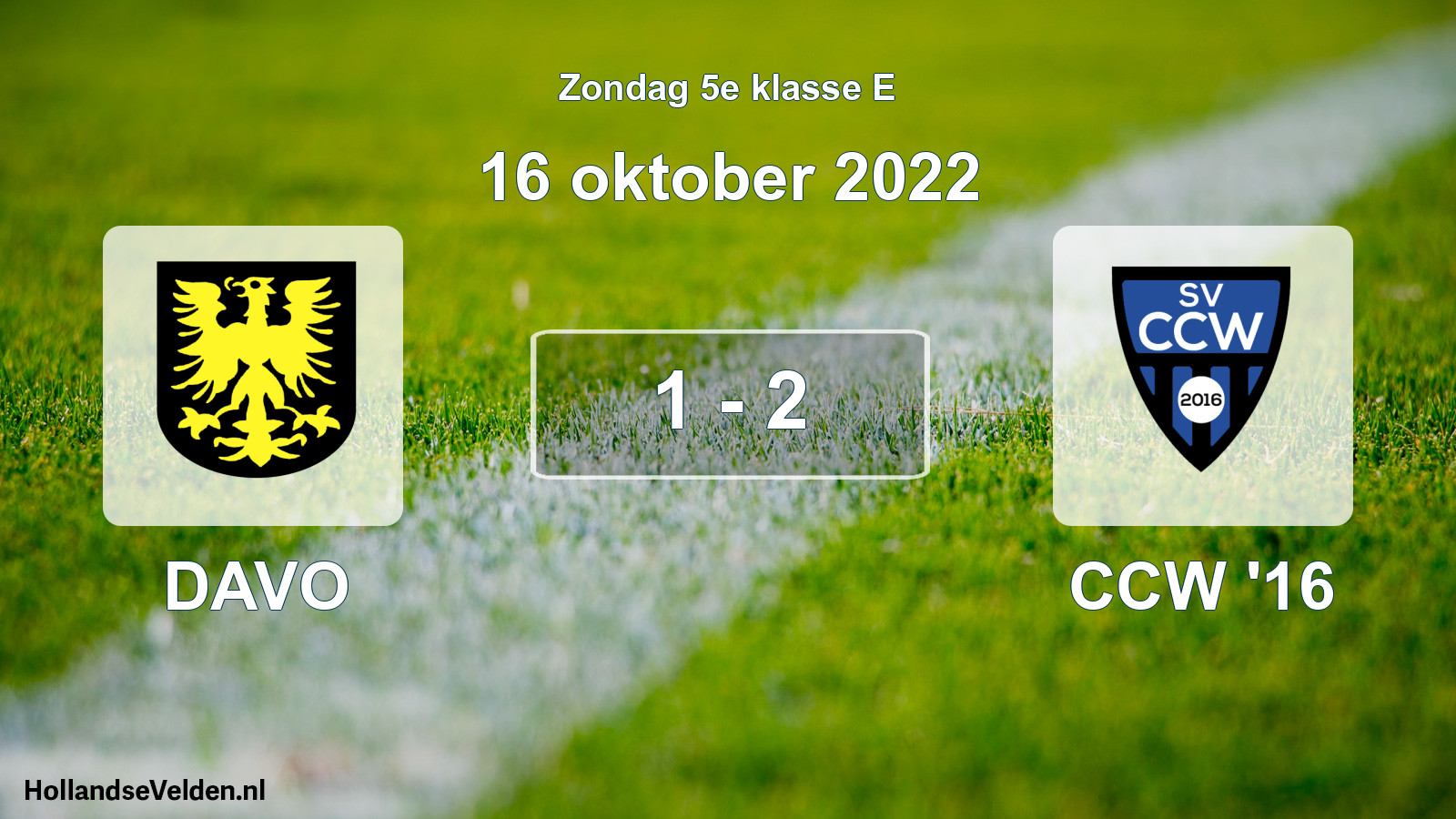 Total number of matches played: DAVO - CCW '16 1 - 2 (16 October 2022)