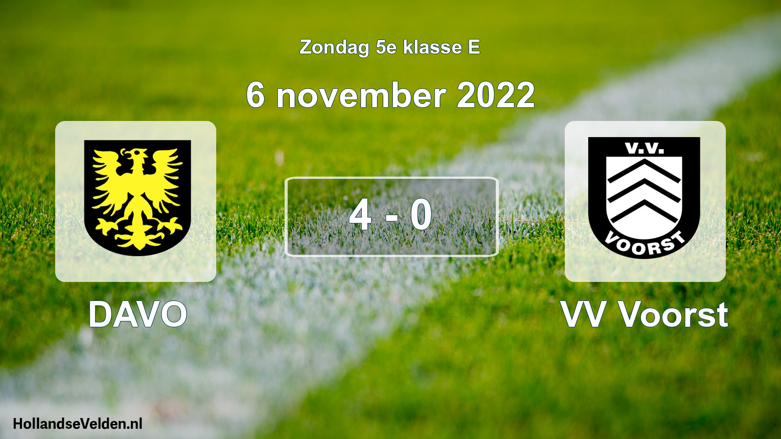 Total number of matches played: DAVO - VV Voorst 4 - 0 (6 November 2022)