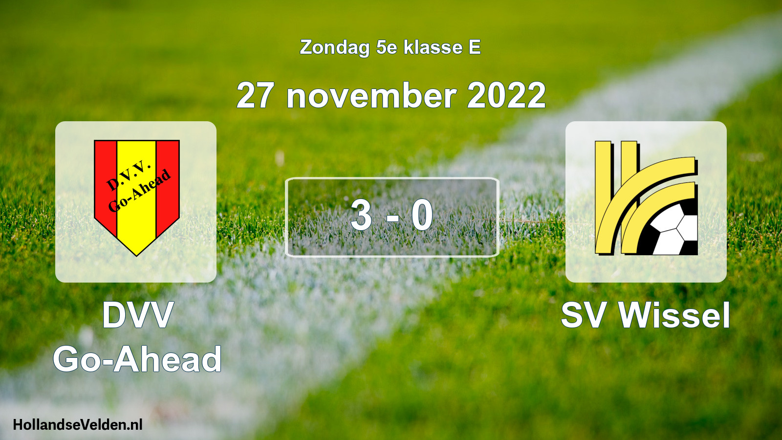 Total number of matches played: DVV Go-Ahead - SV Wissel 3 - 0 (27 November 2022)