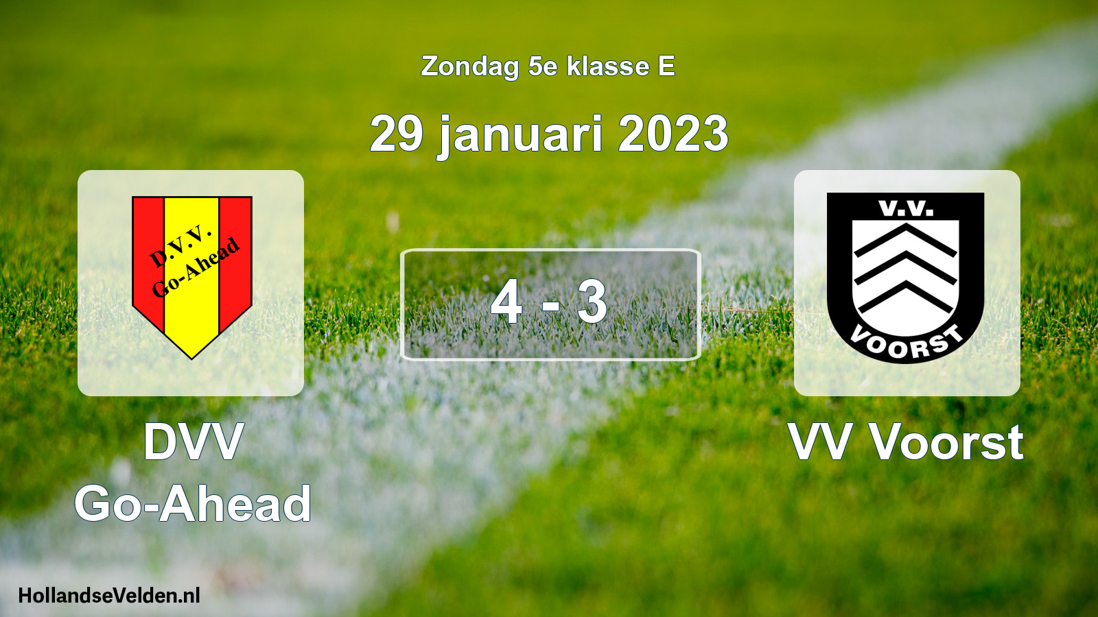 Total number of matches played: DVV Go-Ahead - VV Voorst 4 - 3 (29 January 2023)