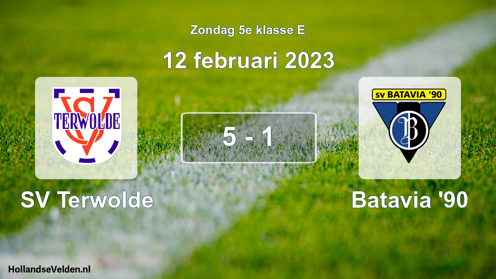 Total number of matches played: SV Terwolde - Batavia '90 5 - 1 (12 February 2023)