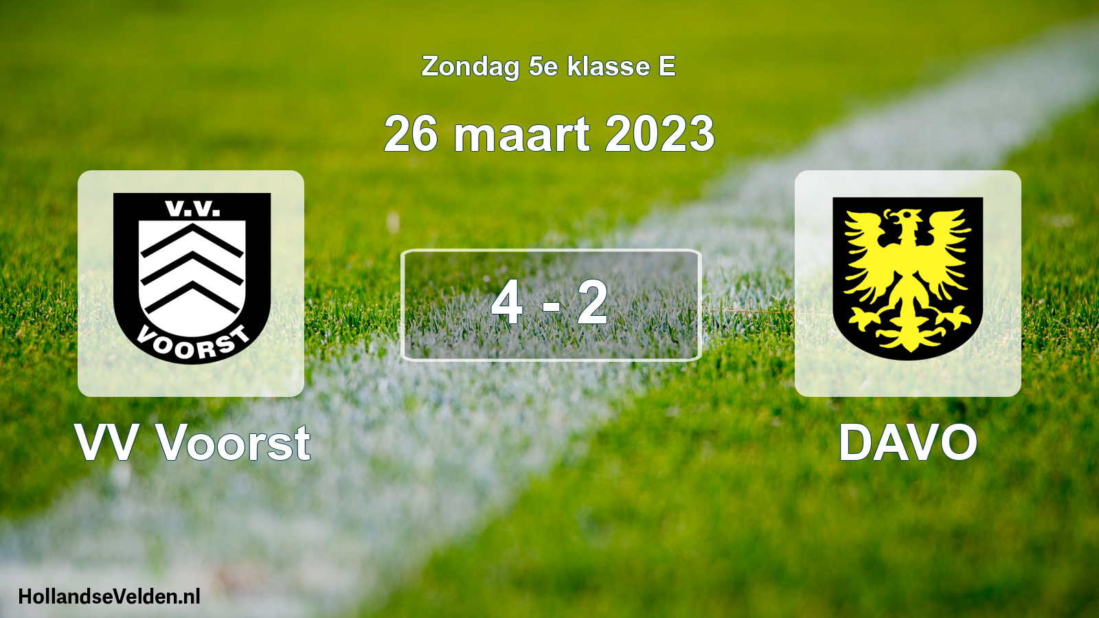 Total number of matches played: VV Voorst - DAVO 4 - 2 (26 March 2023)