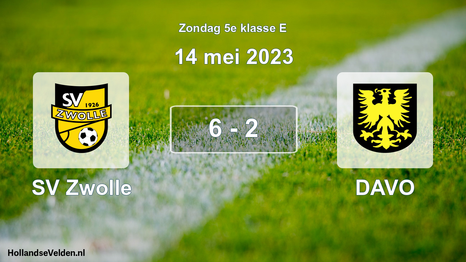 Total number of matches played: SV Zwolle - DAVO 6 - 2 (14 May 2023)