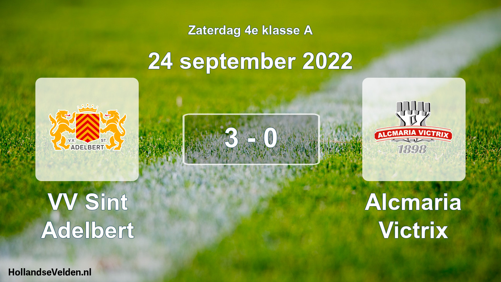 Total number of matches played: VV Sint Adelbert - Alcmaria Victrix 3 - 0 (24 September 2022)