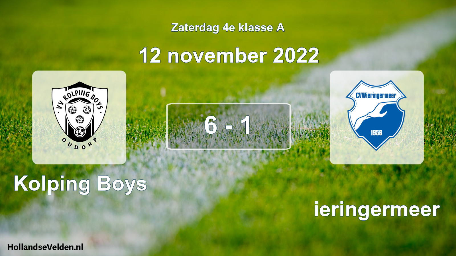 Total number of matches played: Kolping Boys - Wieringermeer 6 - 1 (12 November 2022)