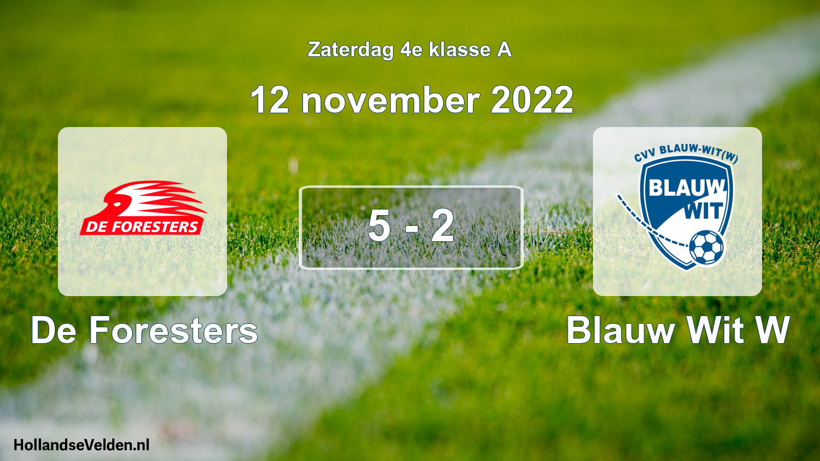 Total number of matches played: De Foresters - Blauw Wit W 5 - 2 (12 November 2022)