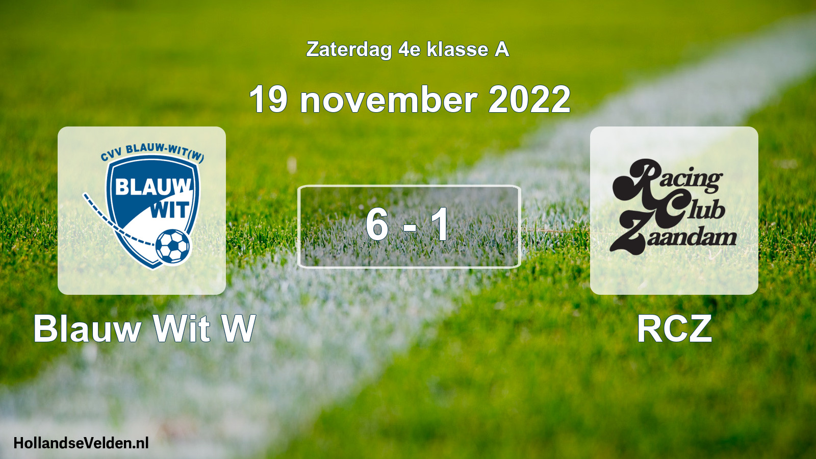 Total number of matches played: Blauw Wit W - RCZ 6 - 1 (19 November 2022)