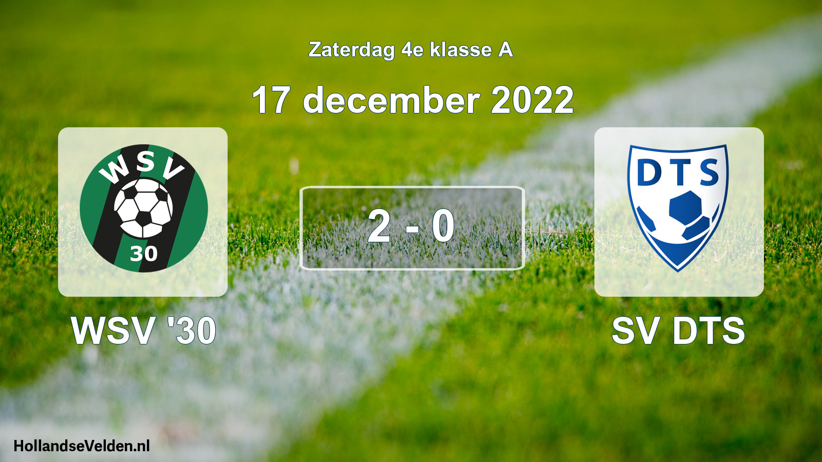 Total number of matches played: WSV '30 - SV DTS 2 - 0 (17 December 2022)