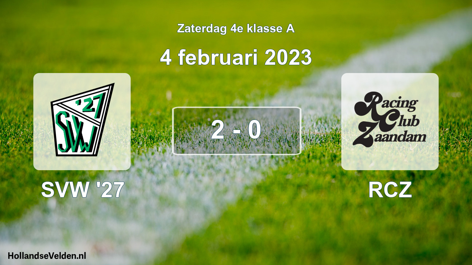 Total number of matches played: SVW '27 - RCZ 2 - 0 (4 February 2023)
