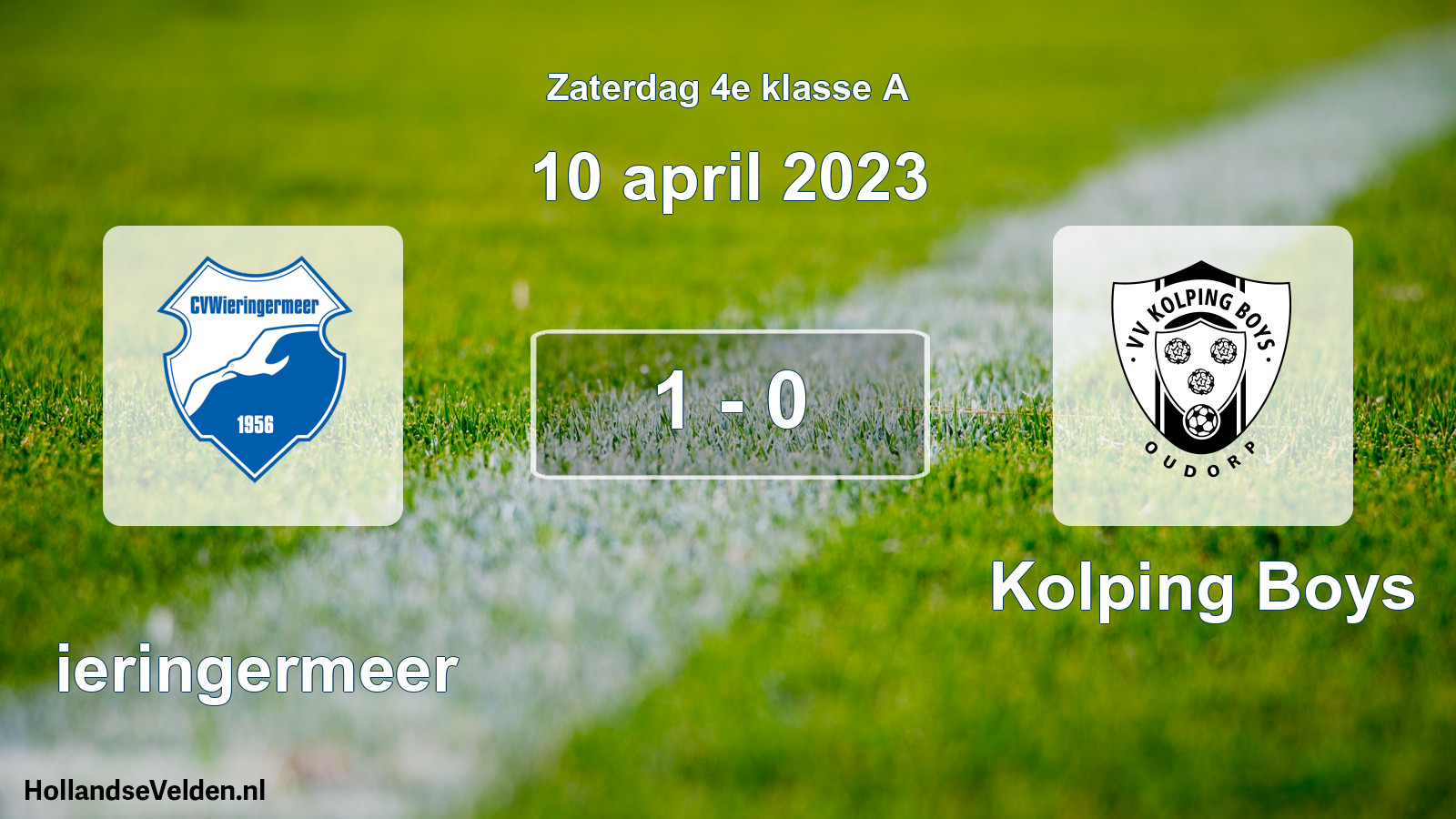 Total number of matches played: Wieringermeer - Kolping Boys 1 - 0 (10 April 2023)