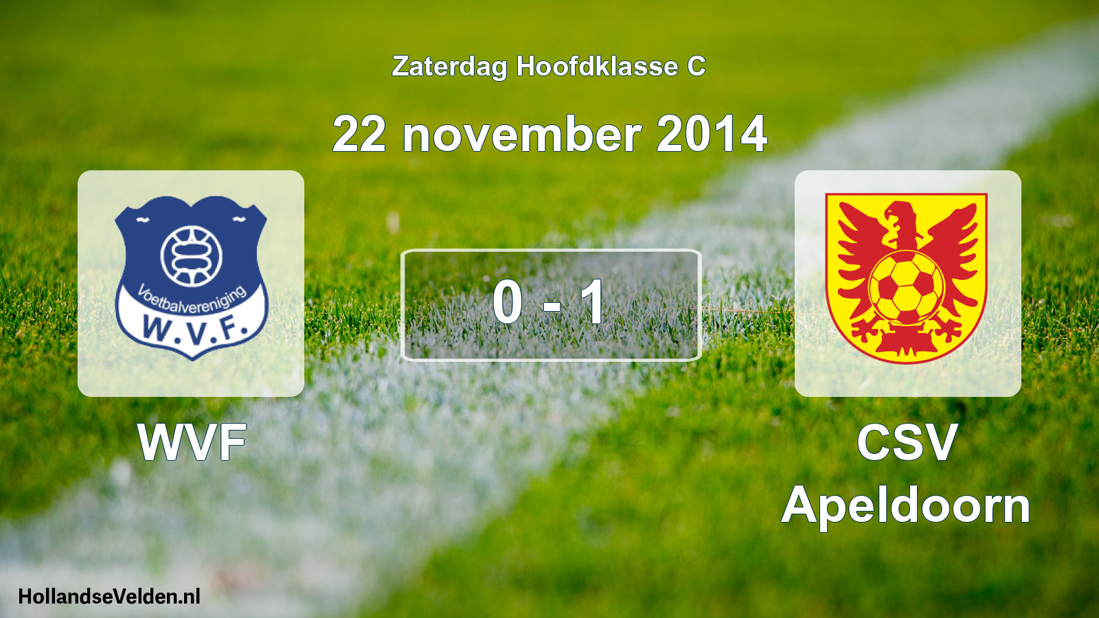 Total number of matches played: WVF - CSV Apeldoorn 0 - 1 (22 November 2014)