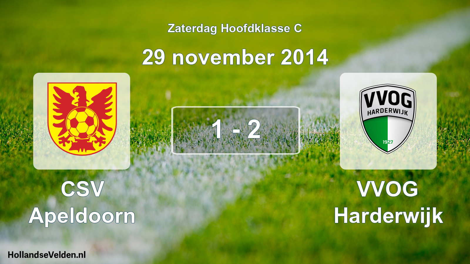 Gespeelde wedstrijd: CSV Apeldoorn - VVOG Harderwijk 1 - 2 (29 november 2014)