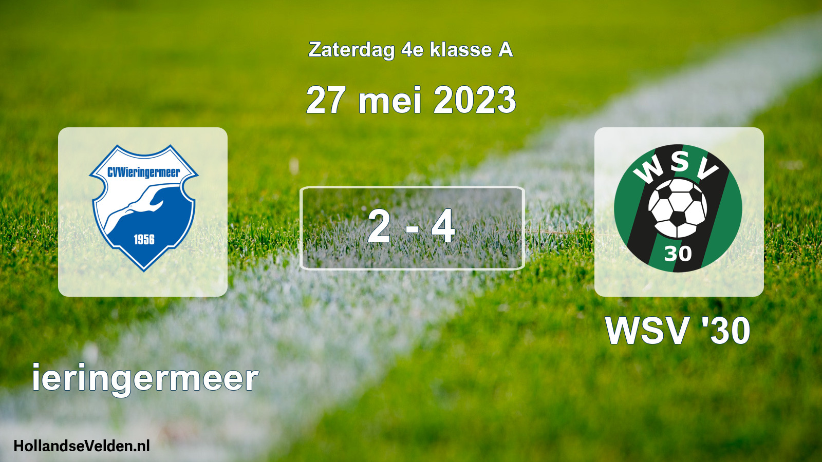 Total number of matches played: Wieringermeer - WSV '30 2 - 4 (27 May 2023)