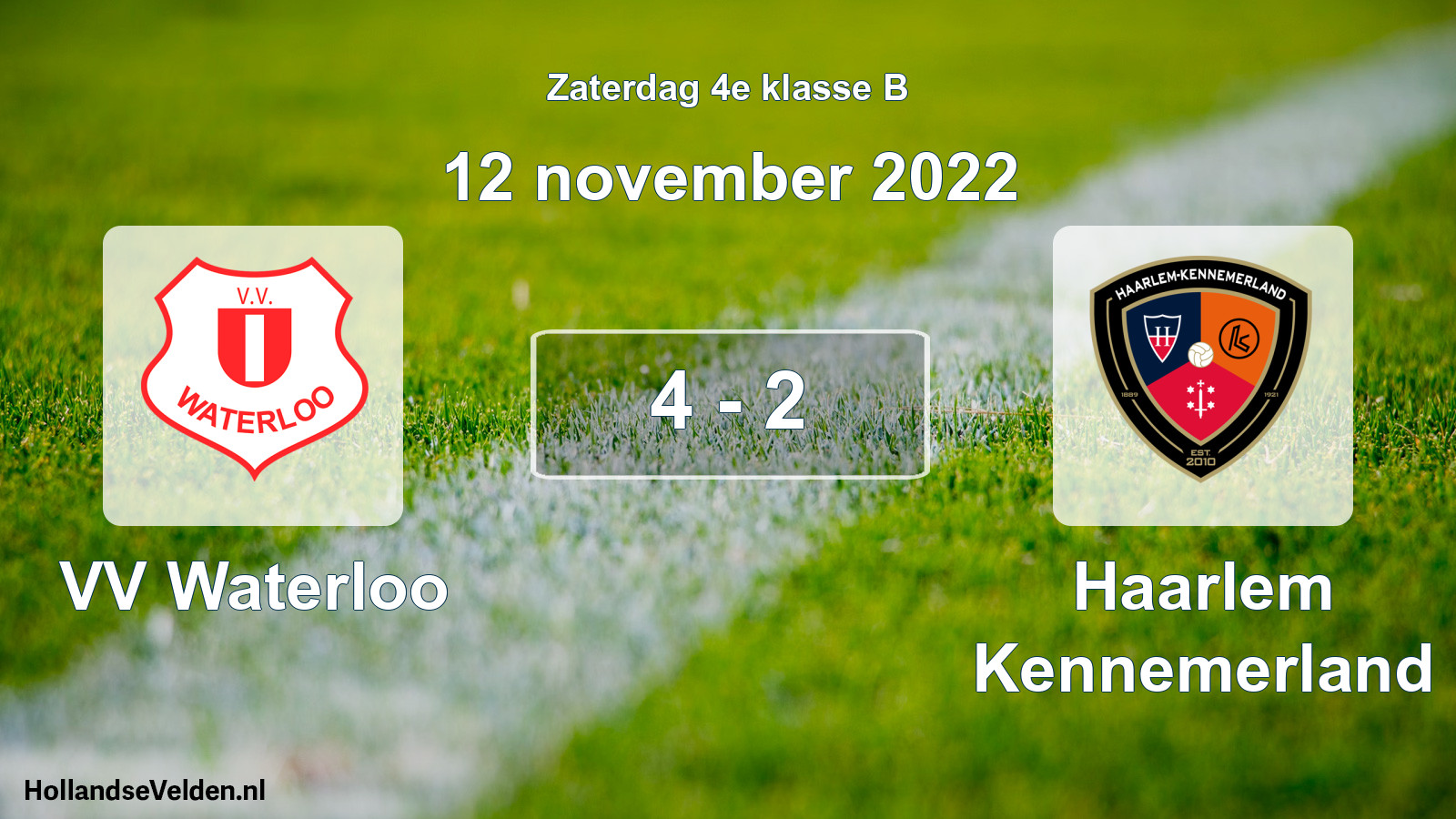 Total number of matches played: VV Waterloo - Haarlem Kennemerland 4 - 2 (12 November 2022)