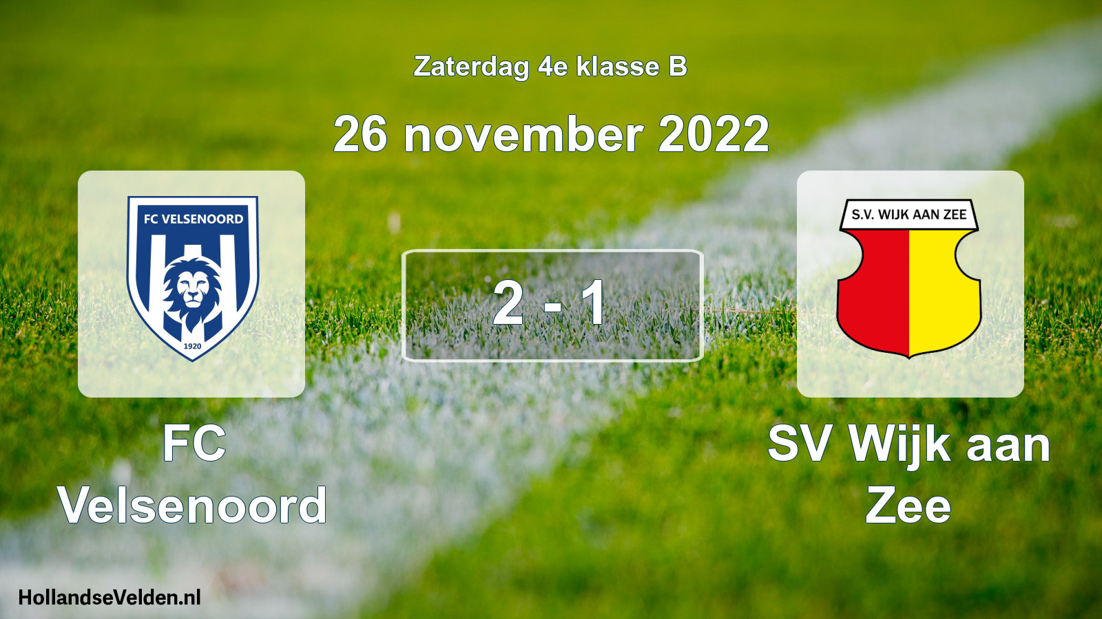 Total number of matches played: FC Velsenoord - SV Wijk aan Zee 2 - 1 (26 November 2022)