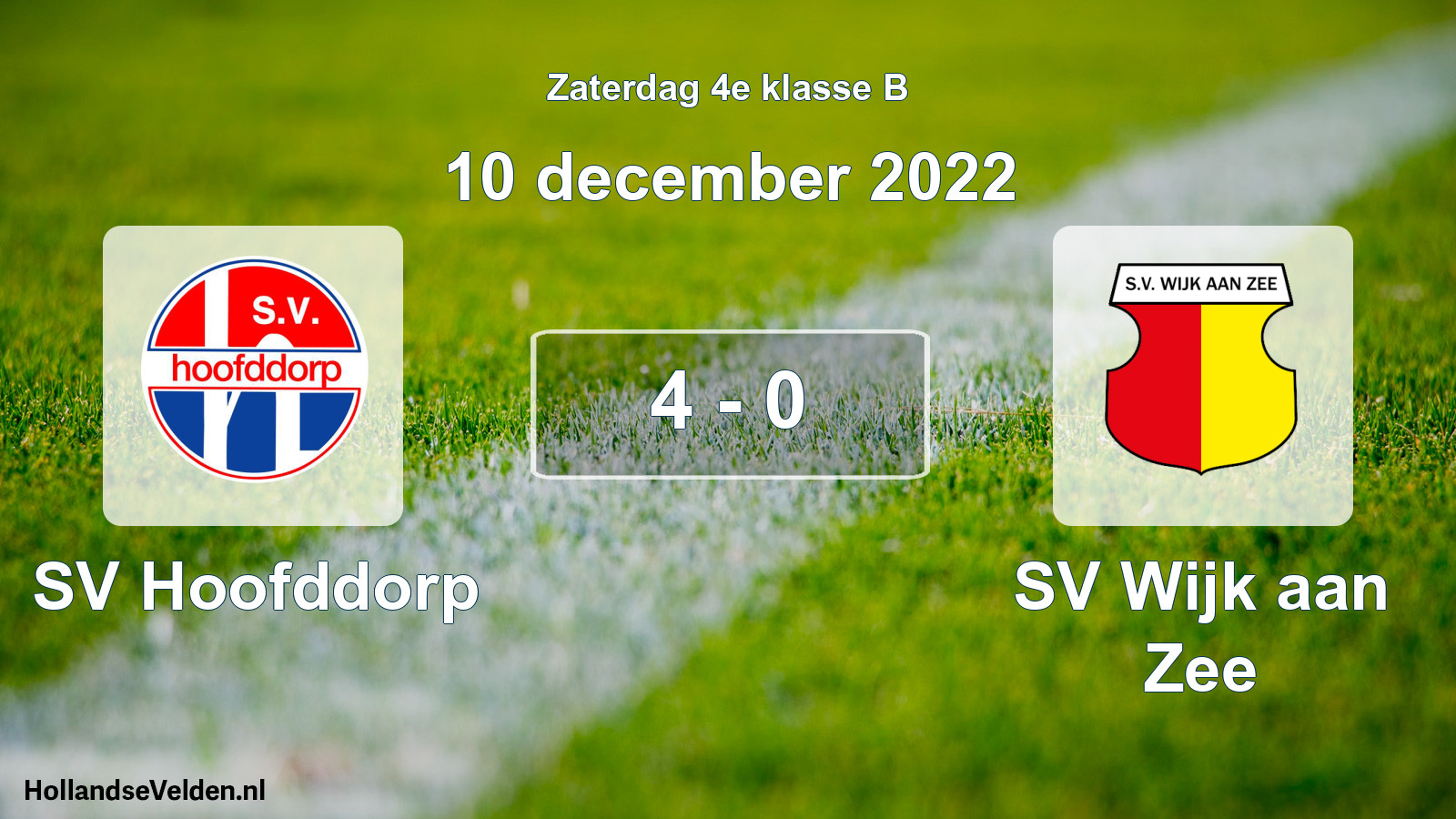 Total number of matches played: SV Hoofddorp - SV Wijk aan Zee 4 - 0 (10 December 2022)