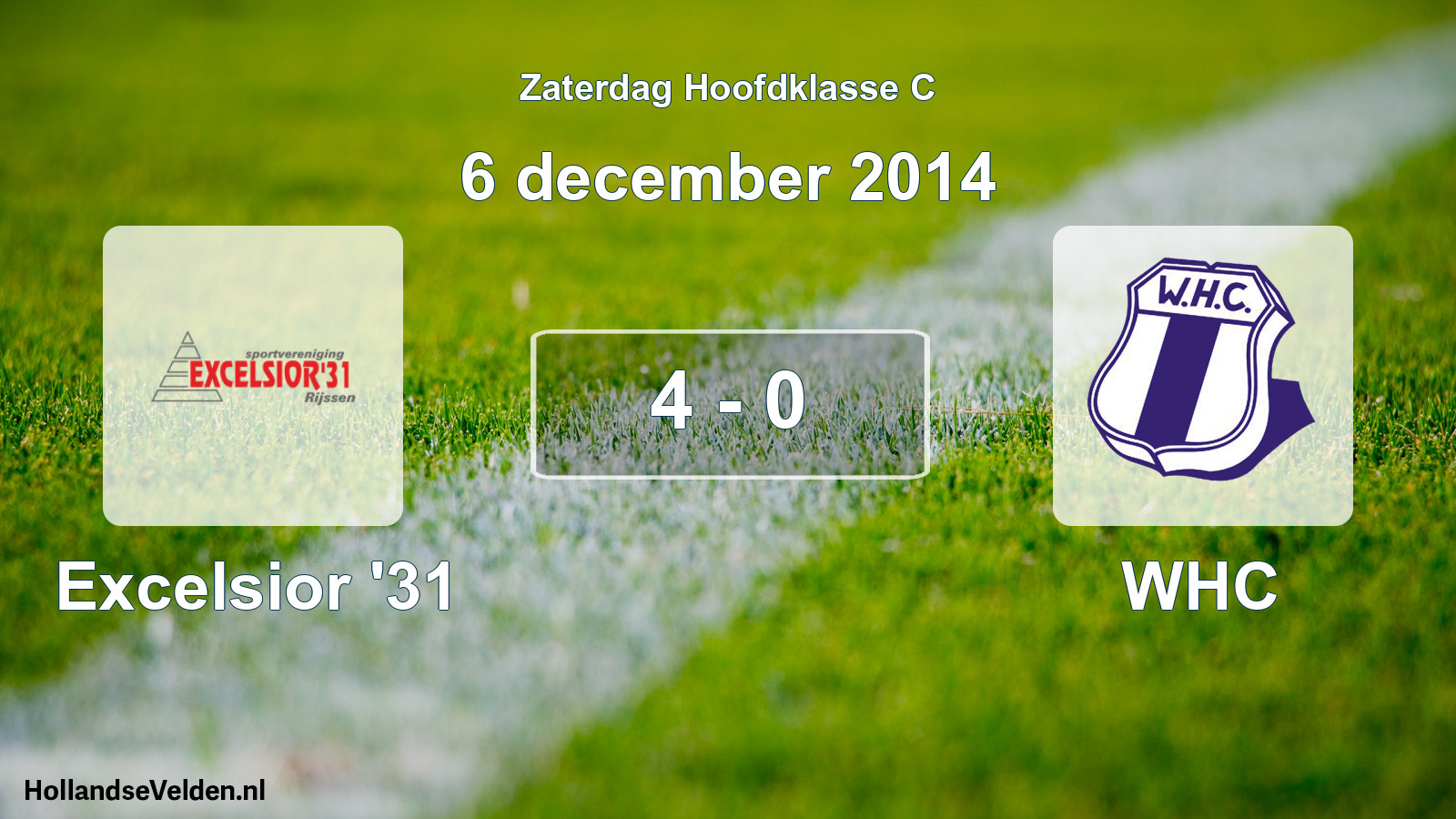 Gespeelde wedstrijd: Excelsior '31 - WHC 4 - 0 (6 december 2014)