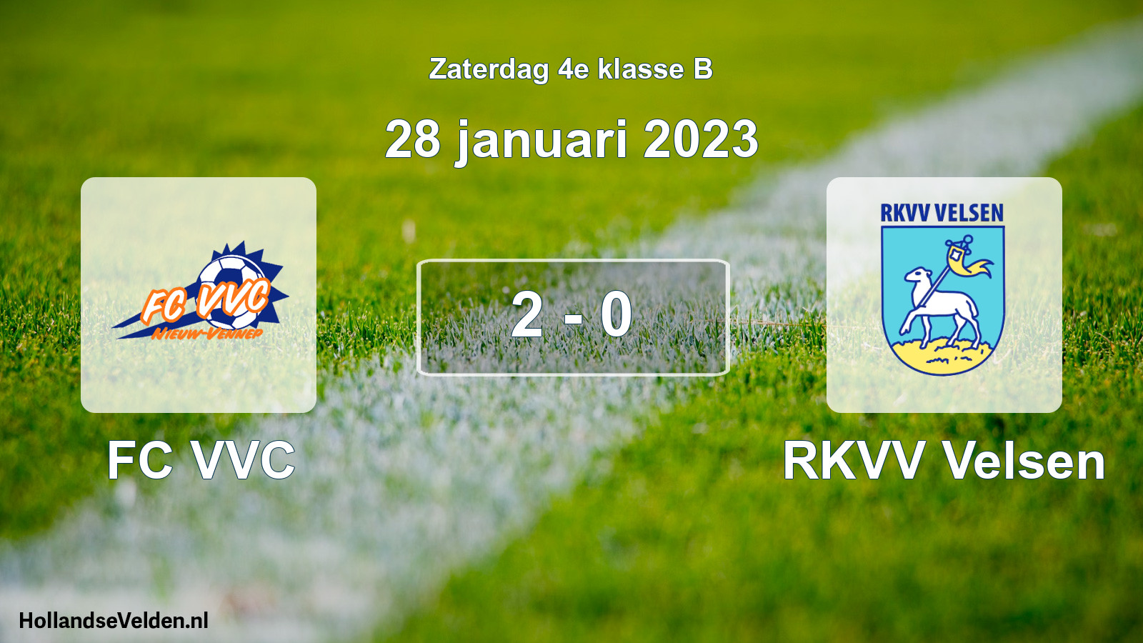 Total number of matches played: FC VVC - RKVV Velsen 2 - 0 (28 January 2023)